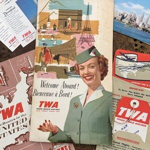 Vintage TWA Travel Brochures Set